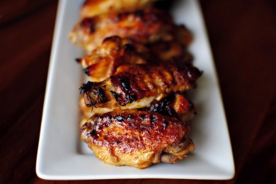 Крылышки в апельсиновой глазури  с соусом из кинзы - приготовление