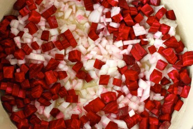 Ризотто со свеклой и козьим сыром - приготовление