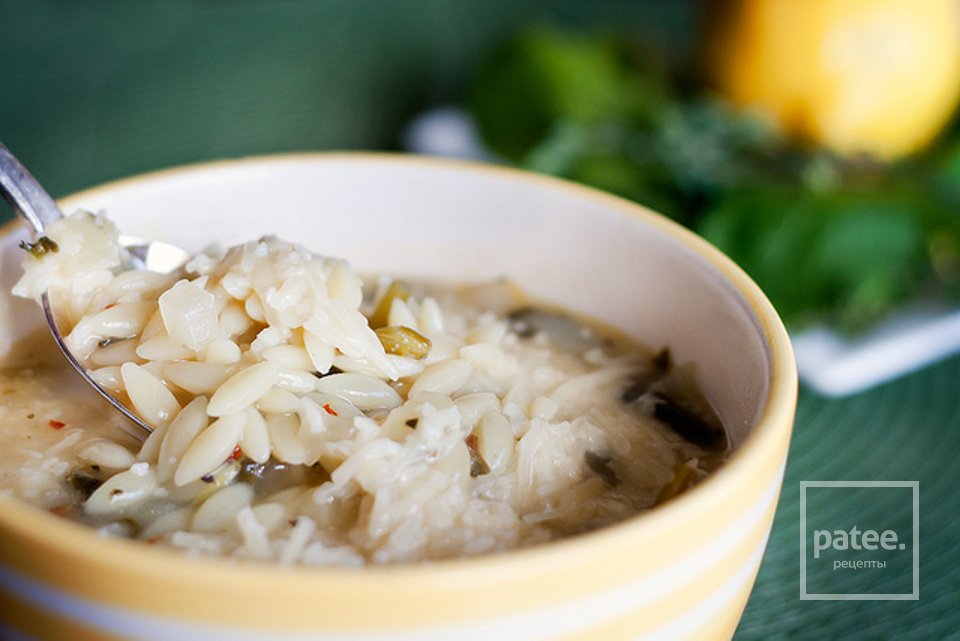 Суп со шпинатом, лимоном и макаронами орзо - Шаг 9