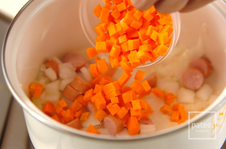 Чириконкан из сои с копчеными колбасками - Шаг 2