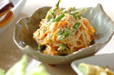 Рецепт Салат из зеленой фасоли с морковью