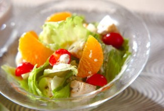 Салат грибной с мандаринами