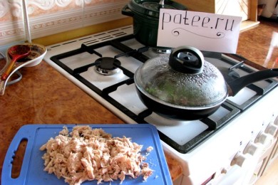 Лоранский пирог (киш) с курицей и грибами - приготовление