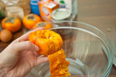 Пудинг из хурмы - приготовление