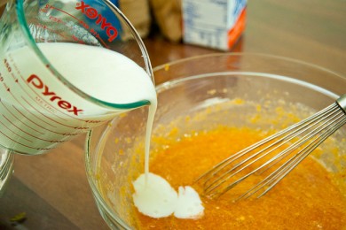 Пудинг из хурмы - приготовление