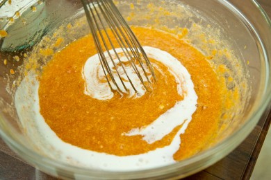 Пудинг из хурмы - приготовление