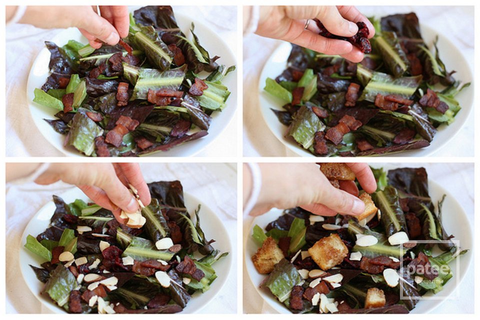 Салат к завтраку с сухариками и жареным яйцом - Шаг 12