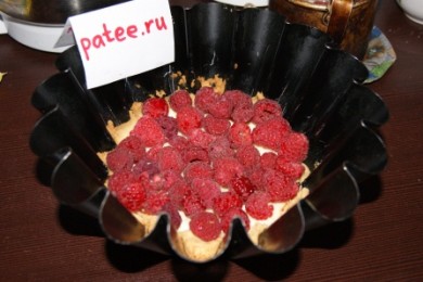 Творожный тарт с малиной - приготовление