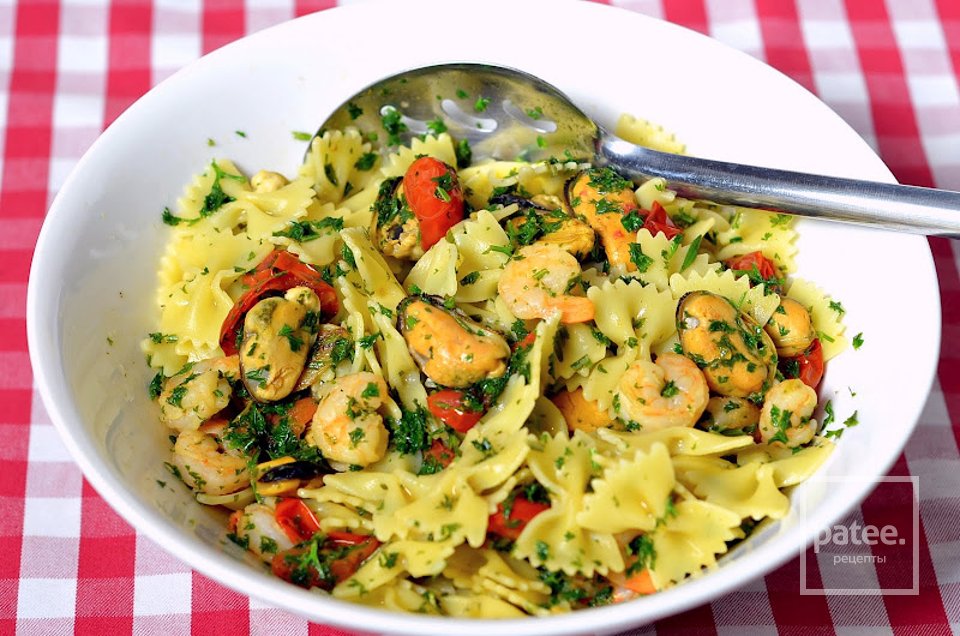 Паста с мидиями и креветками - Шаг 8