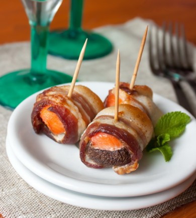 Шампиньоны с лососем в беконе - Шаг 4