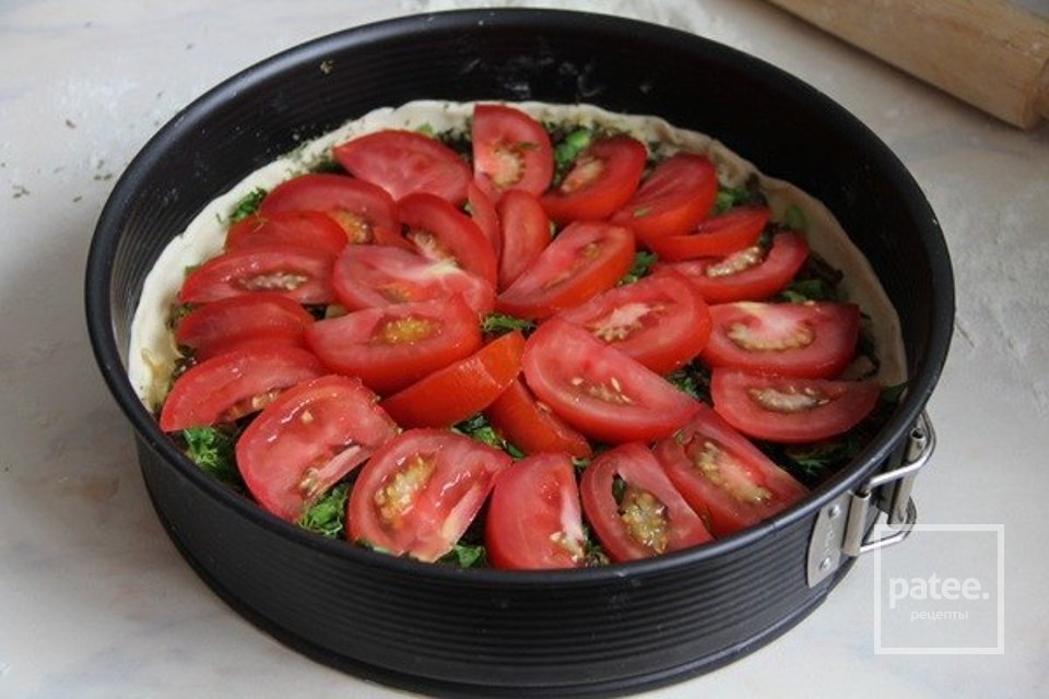 Киш с грибами и помидорами - Шаг 5