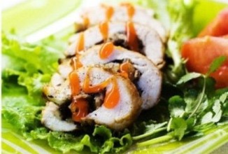 Курица, фаршированная грибами