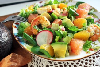 Креветки с цитрусовой заправкой