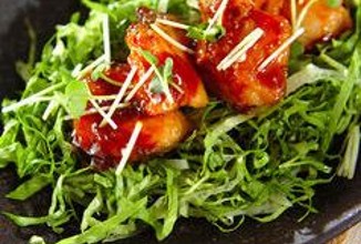 Треска в маринаде с салатом