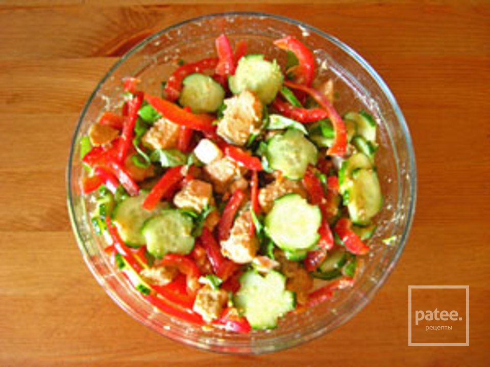 Салат из семги, огурца и болгарского перца - Шаг 11