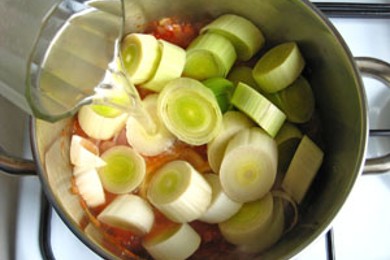 Тушеный лук порей - приготовление