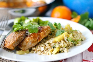 Глазированные медальоны из свинины