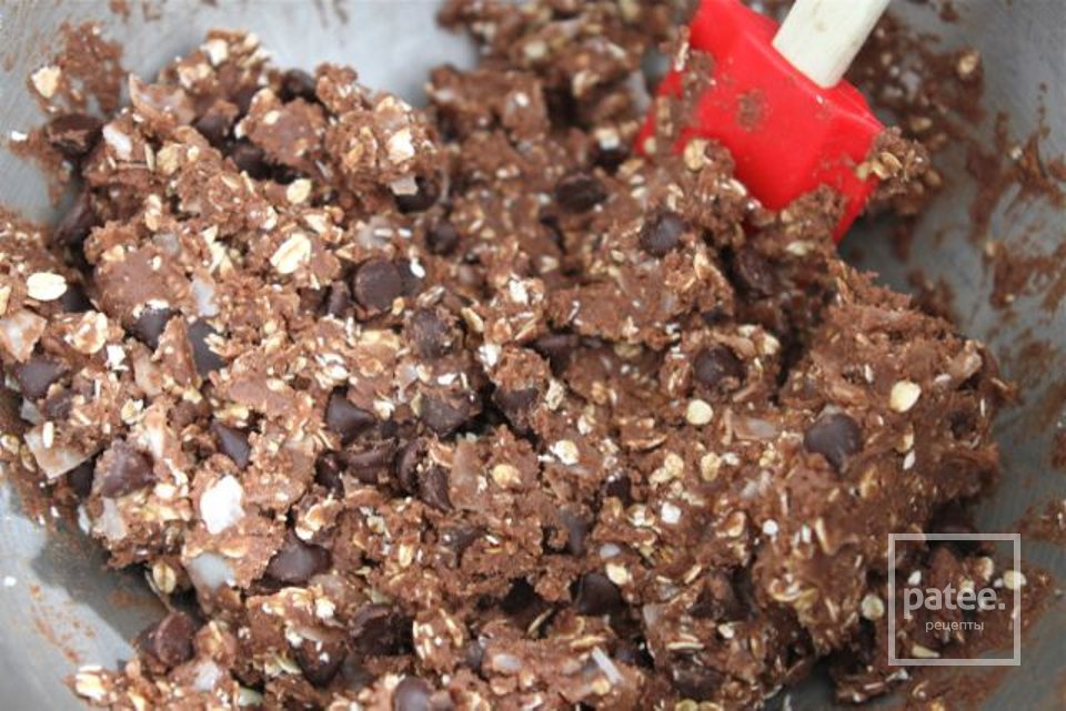 Кокосовое овсяное печенье с шоколадом - Шаг 6