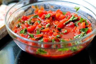 Капеллини с беконом и томатами - приготовление