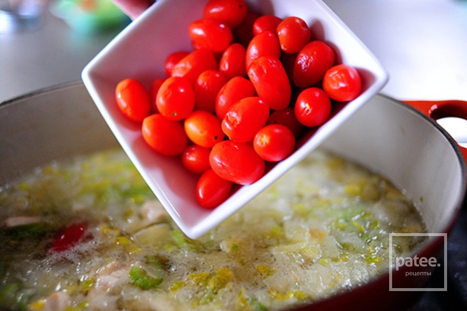 Тайский куриный суп с кинзой и рисом - Шаг 9