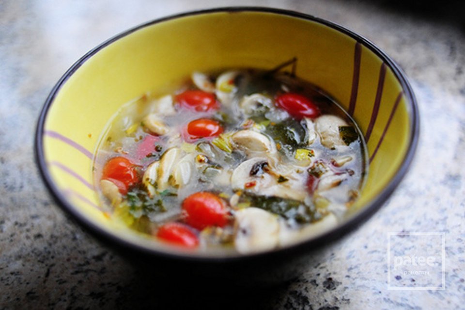 Тайский куриный суп с кинзой и рисом - Шаг 19