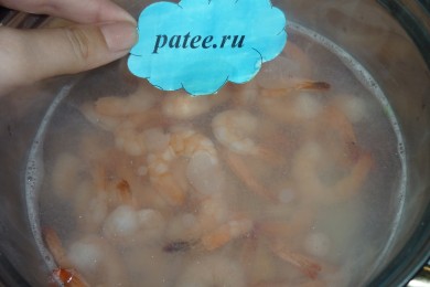 Паста с королевскими креветками - приготовление