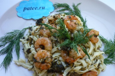 Паста с королевскими креветками - приготовление