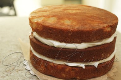 Грушевый торт в карамели - приготовление