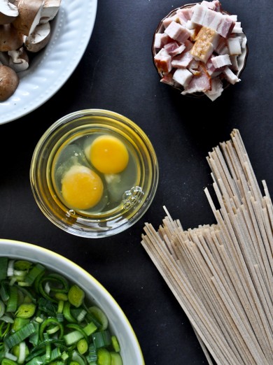 Паста "Карбонара" с грибами - Шаг 1