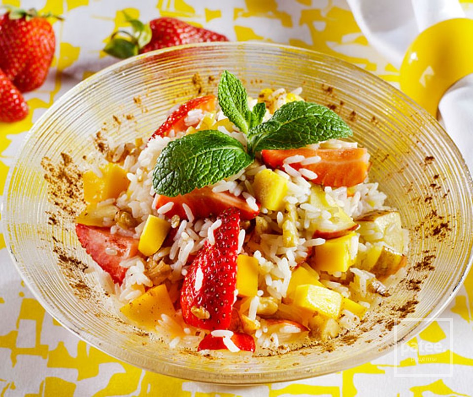 Горячий рисовый салат с фруктами - Шаг 5