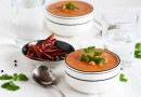 Индийский острый томатный крем-суп с кускусом