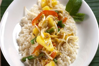 Кисло-сладкие овощи с рисом