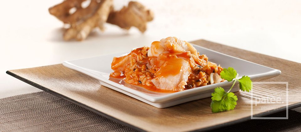 Палтус с рисом-карри под томатным соусом - Шаг 6