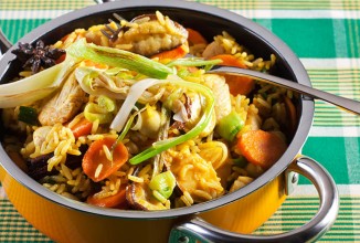 Индейка с рисом по-японски