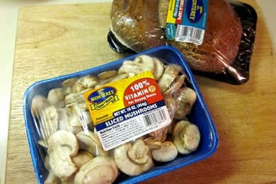 Гарнир из хлеба на закваске и грибов - приготовление