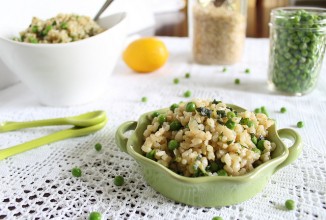 Коричневый рис с базиликом, бобами и лимоном