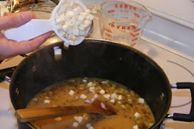 Кукурузная похлебка с ветчиной - приготовление