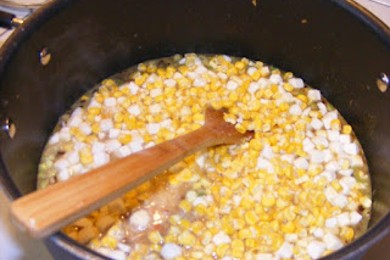 Кукурузная похлебка с ветчиной - приготовление