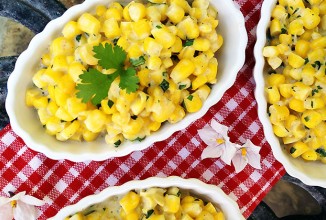 Вареная кукуруза с козьим сыром