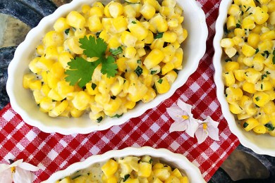 Рецепт Вареная кукуруза с козьим сыром