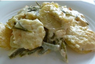 Картофель, запеченный с фасолью