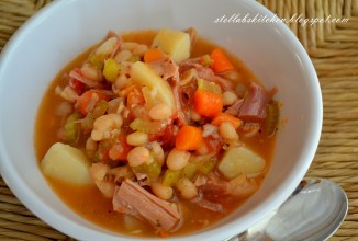 Фасолевый суп с ветчиной