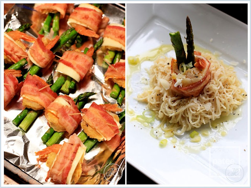 Паста со спаржей и креветками, завернутыми в бекон - Шаг 4