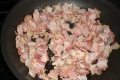 Паста с беконом и вялеными помидорами - приготовление