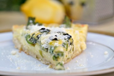 Пирог со спаржей в сковороде - приготовление