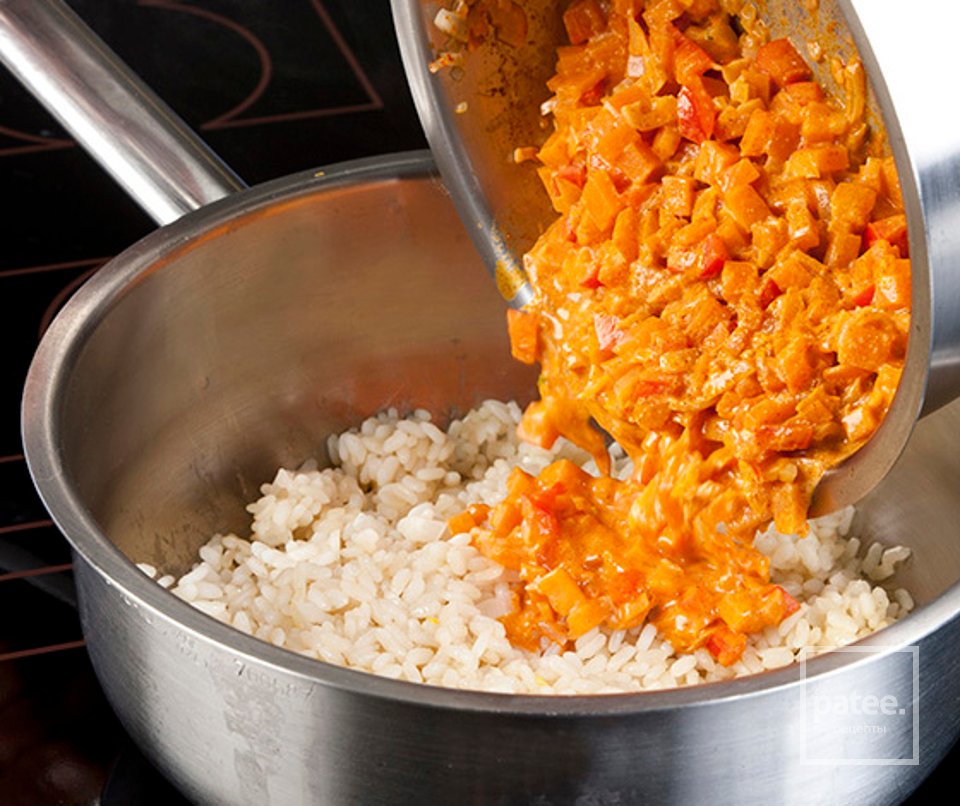 Тыквенное ризотто с жареным окунем - Шаг 6