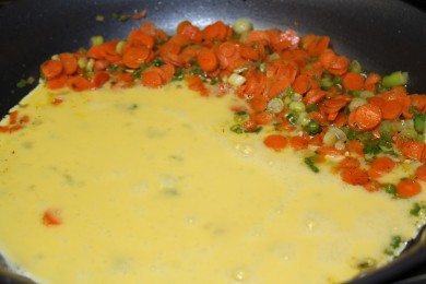 Рис с беконом и яйцами - приготовление