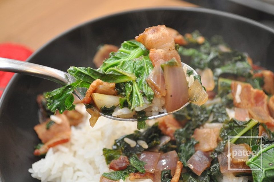 Бекон с капустой кале - Шаг 7