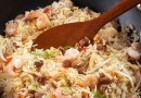 Рис с овощами, фенхелем и креветками