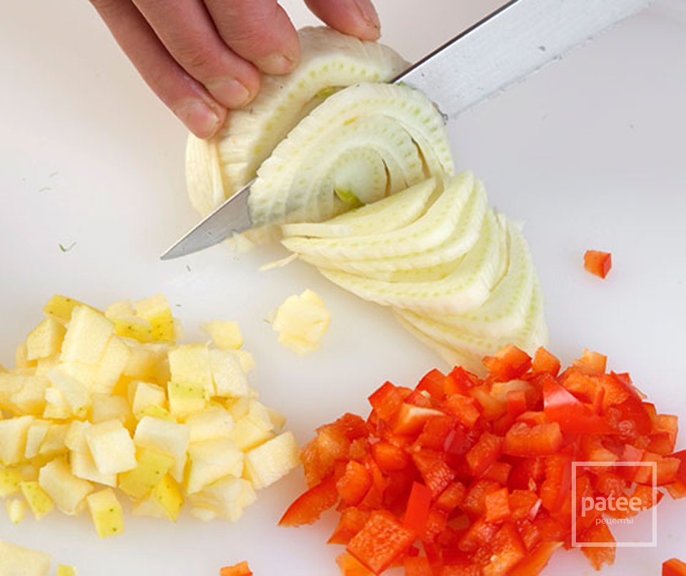 Рис с овощами, фенхелем и креветками - Шаг 1